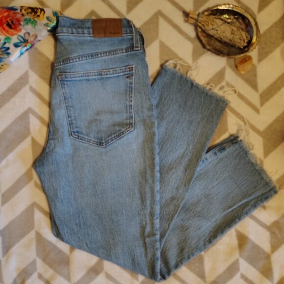 Madewell The Perfect Vintage Jean Distressed Cropped Pant Fringe Hemline - Picture 5 of 12